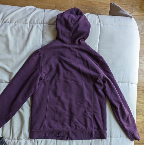 Purple L.L. Bean Fleece lined zip up hooded sweatshirt, medium - Picture 4 of 6